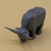 Vache de type Lego en résine, tête baissée