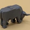 Vache de type Lego en résine, tête baissée – Image 2