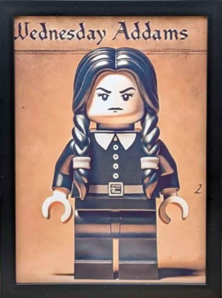 Poster wednesday Addams Lego