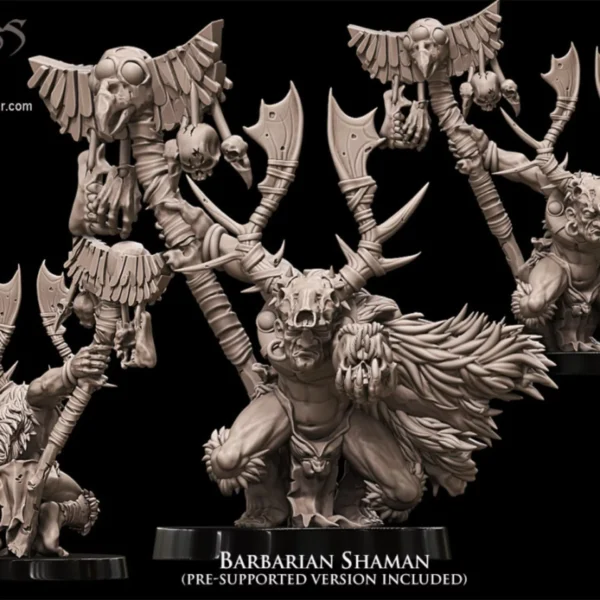 barbarian shaman 3d resin