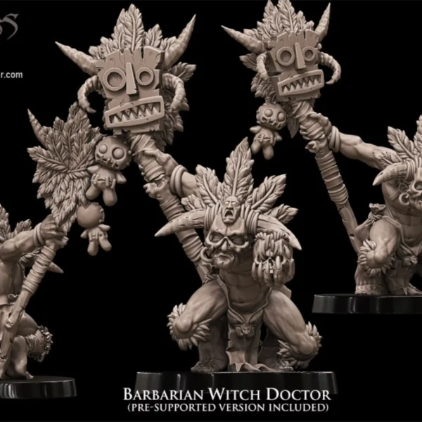 barbarian witchdoctor 3d resin