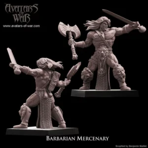 barbarian mercenary 3d resin