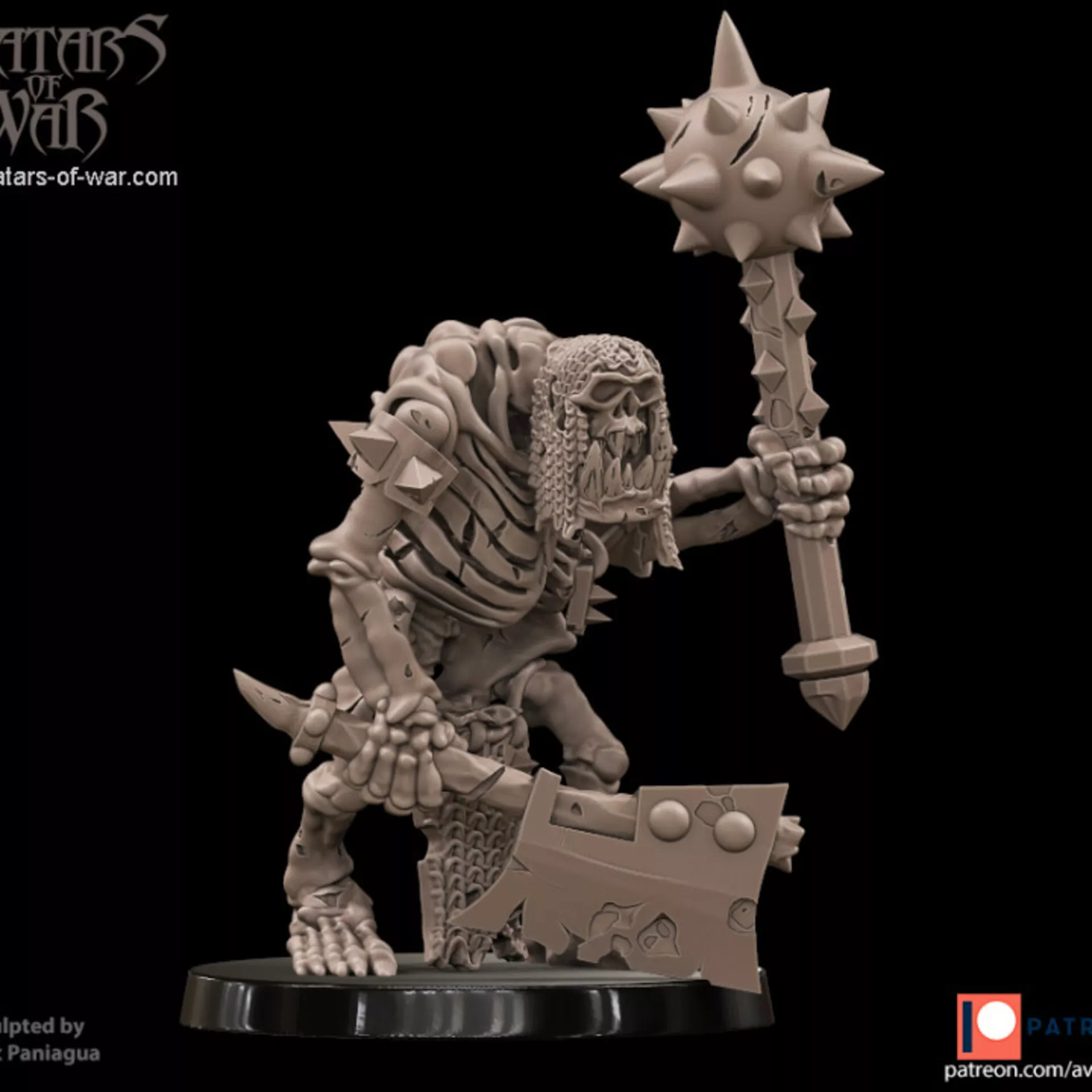 orc skeleton warrior 3d