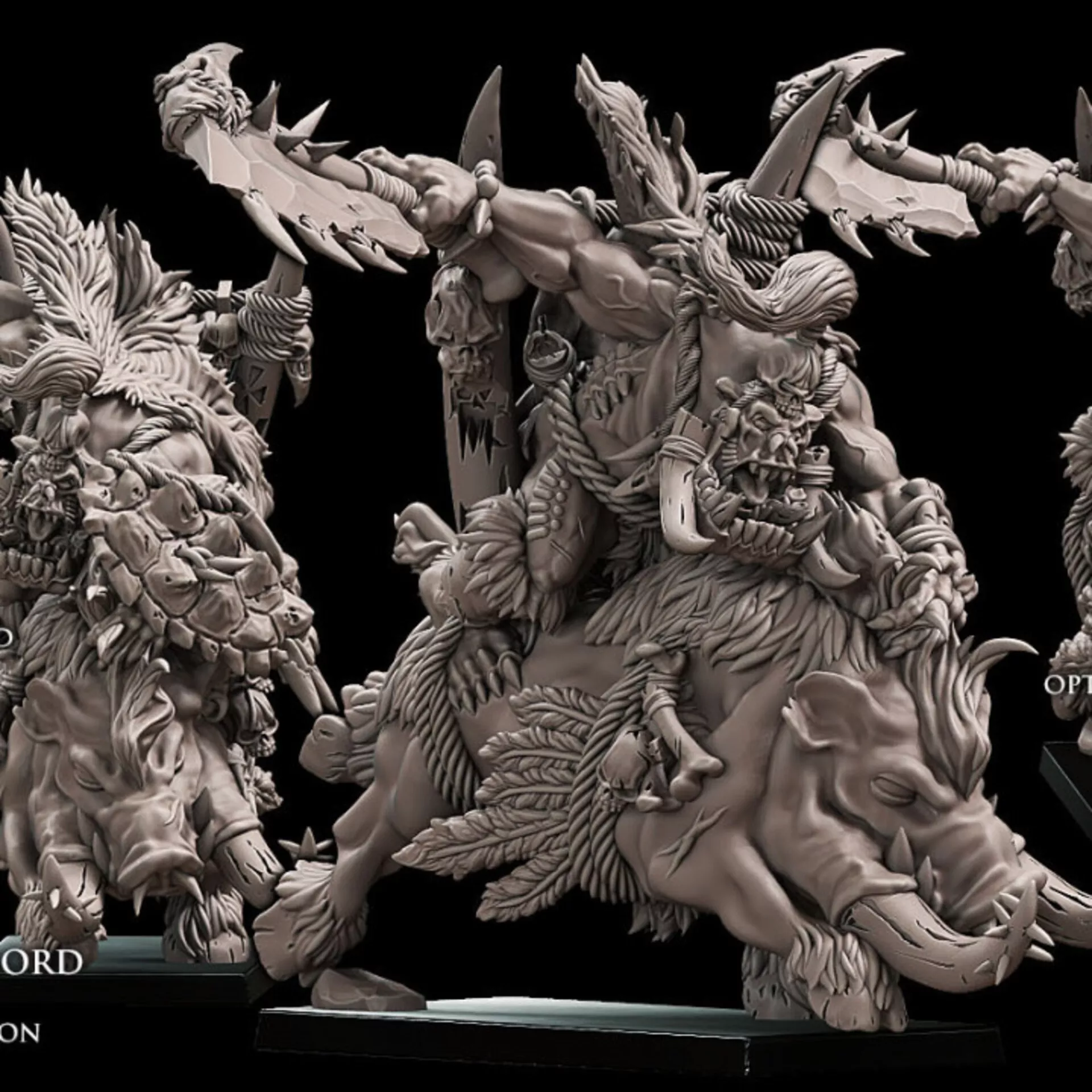 savage orc warlord boar