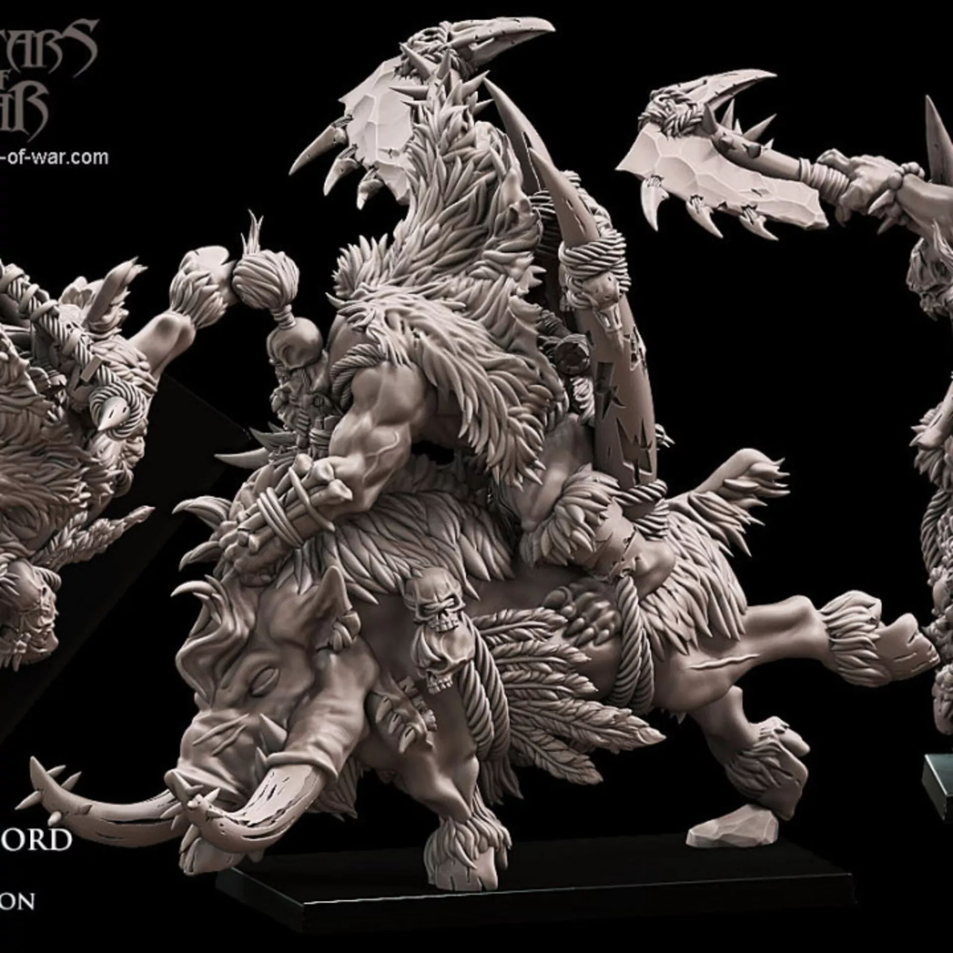 savage orc warlord boar